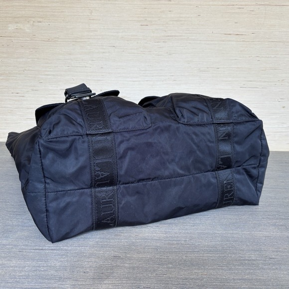 Lauren Ralph Lauren Black Nylon Duffel Overnight Weekend Travel Tote Bag - Picture 11 of 16